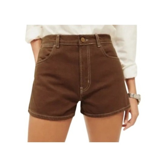 Reformation Pants - Reformation Womens 28 Cowboy High Rise Jean Shorts in Chocolate